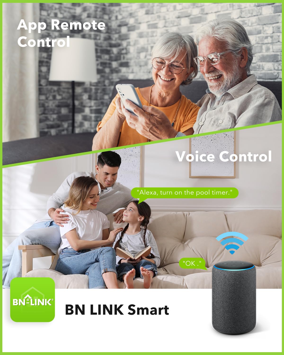 BN-LINK pool pump timer with Wi-Fi setup for remote scheduling.