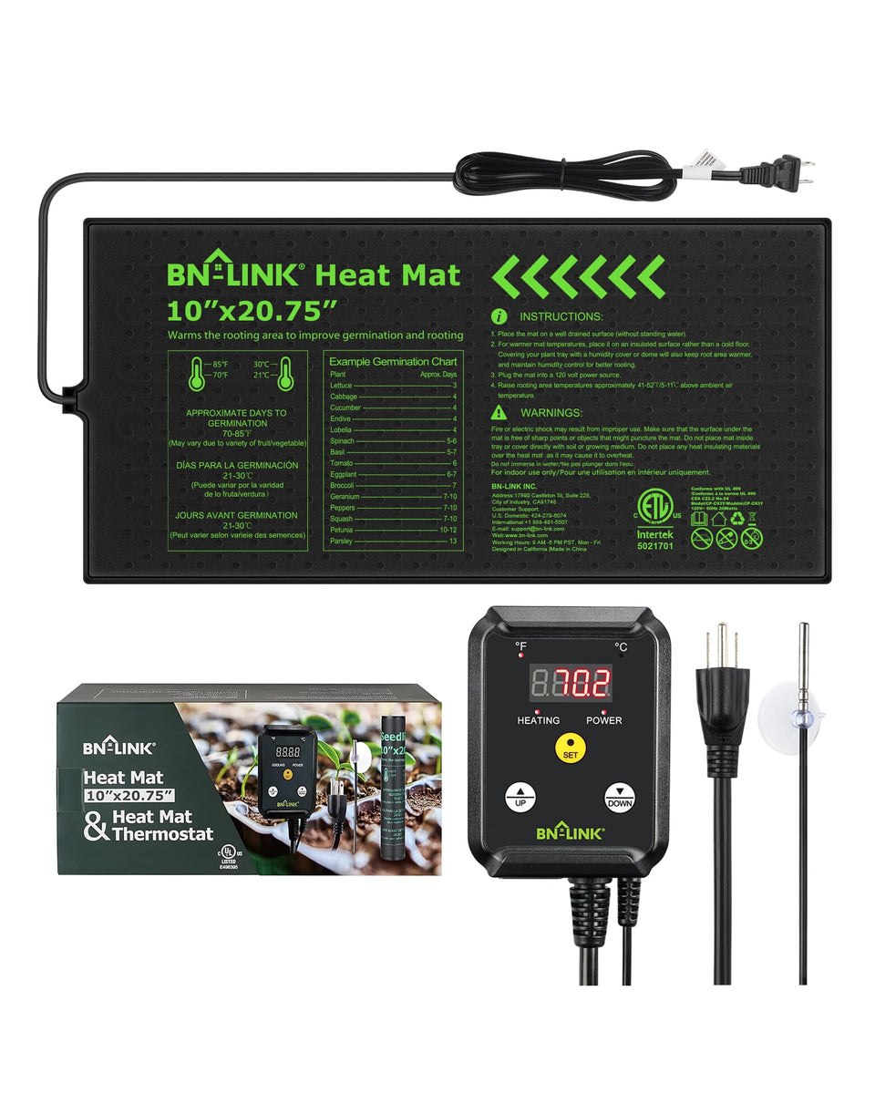 BN-LINK seedling heat mat front view provides even warmth for reliable germination.