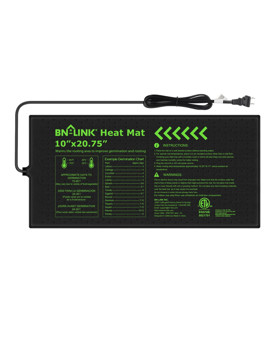 BN-LINK seedling heat mat under a tray for even warmth