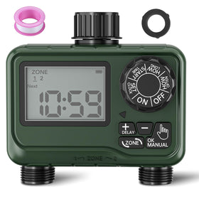 BN-LINK sprinkler timer dual-zone control for independent lawn watering.