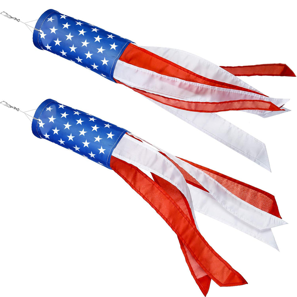 Boao American flag windsock clip-hanging showcases patriotic curb appeal.