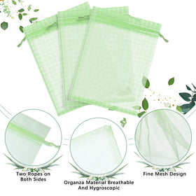 Boao drawstring fruit netting bag secures on plants while allowing airflow.