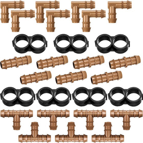 Boao drip fittings tees closeup for easy, tool-free irrigation assembly.