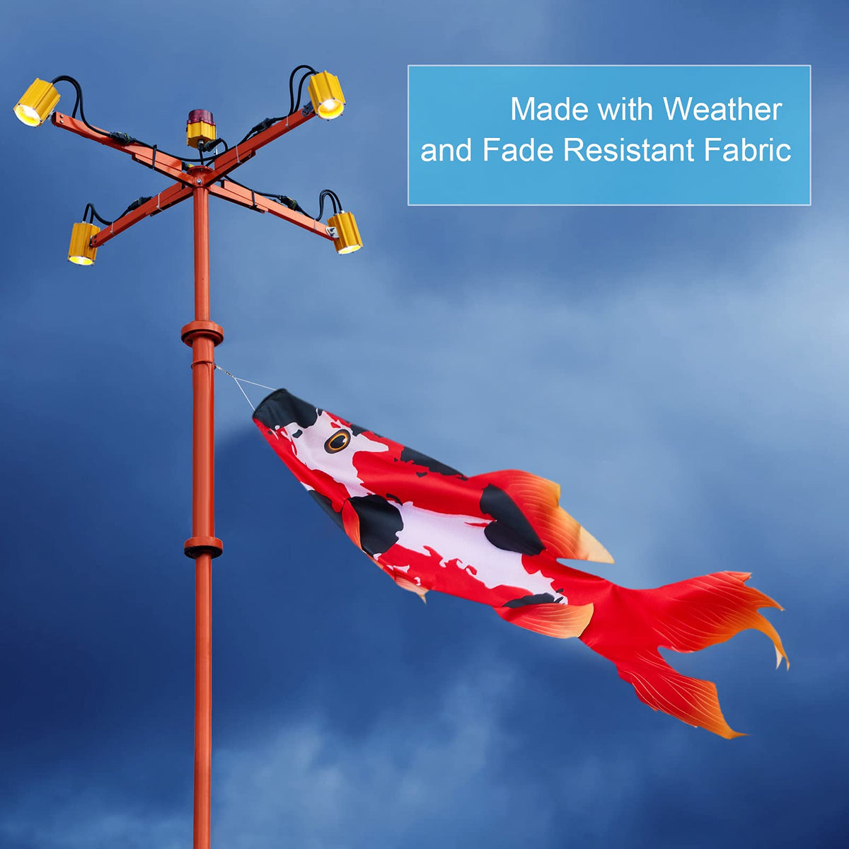 Boao hanging windsock includes clip and rope for easy installation.