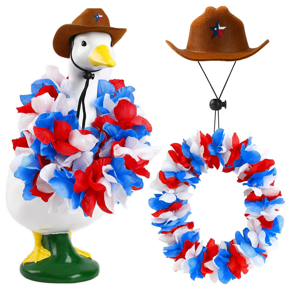 BOARDFEB independence day cowboy hat on lawn goose adds festive flair