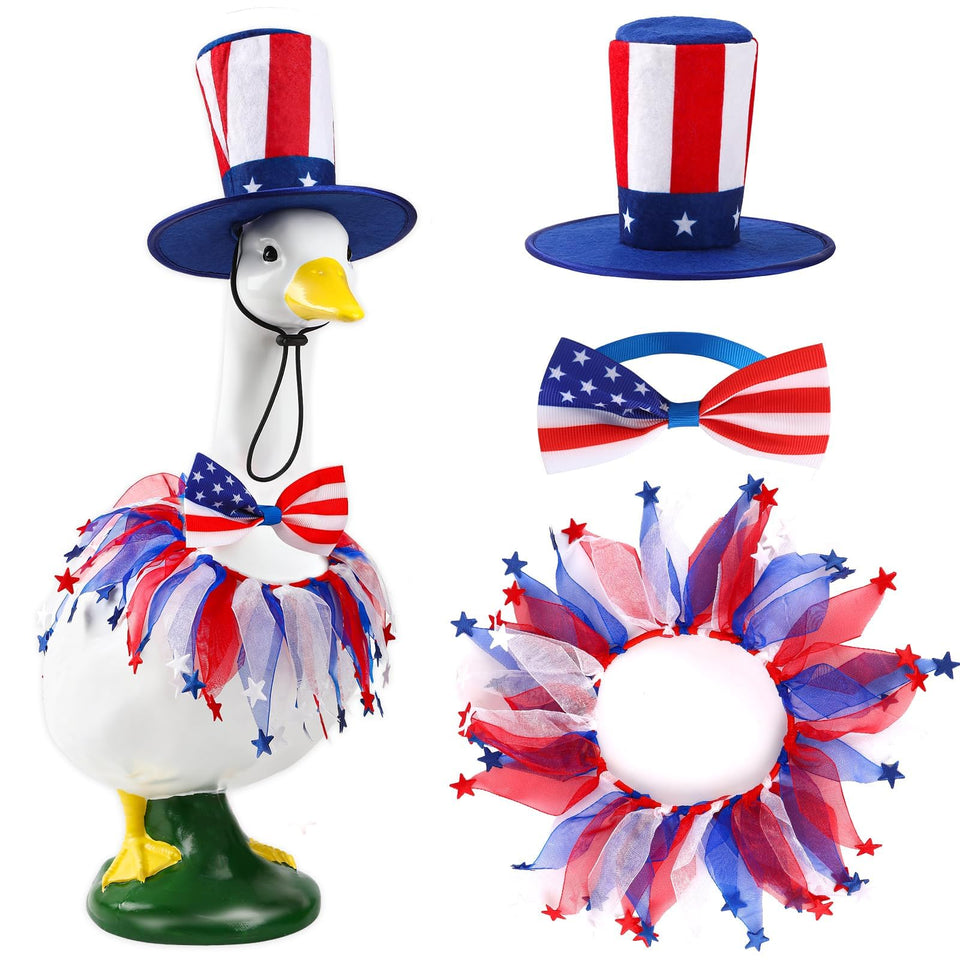 BOARDFEB patriotic goose outfit top hat adds festive outdoor charm.