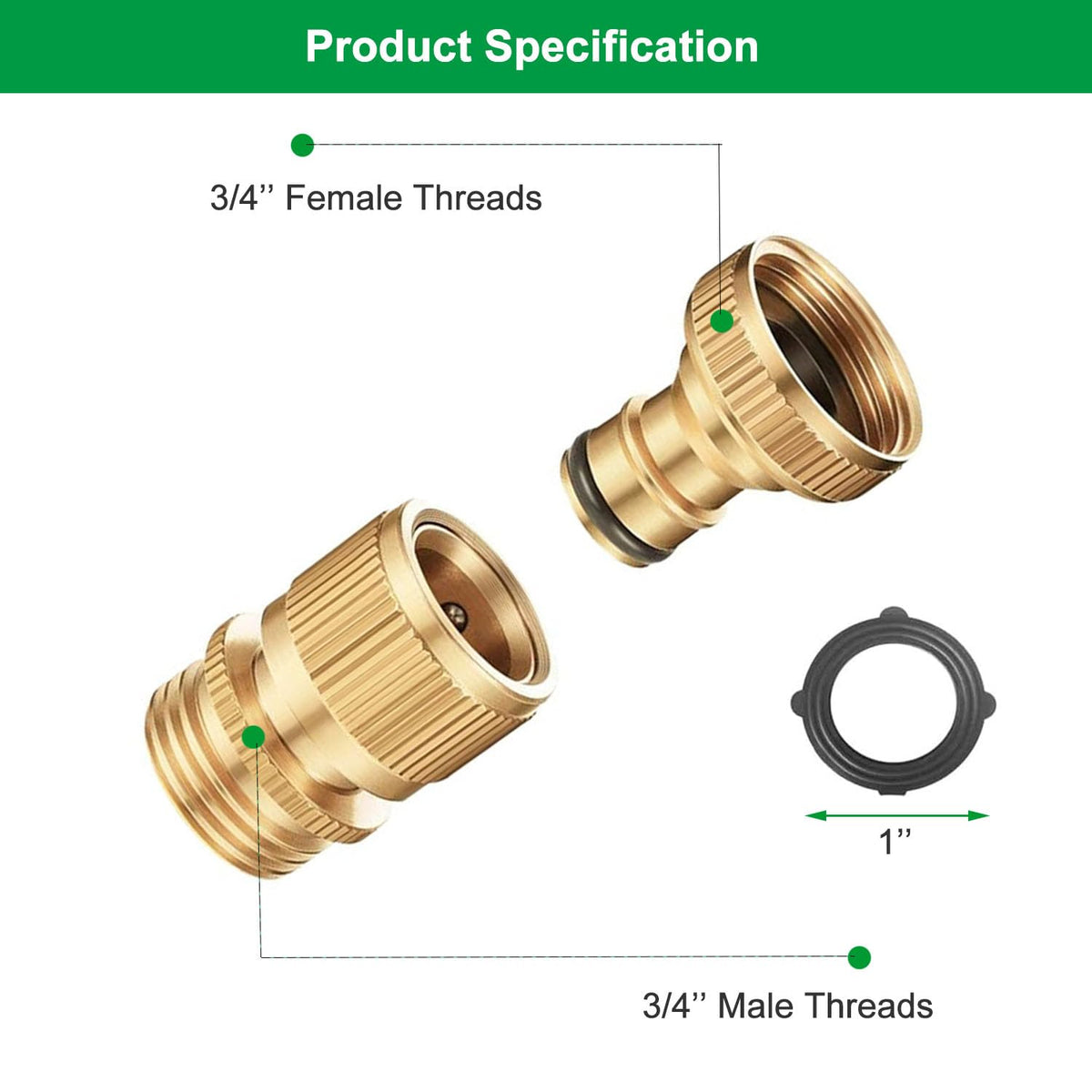 BoArt brass quick connector set female swivel for easy hand use