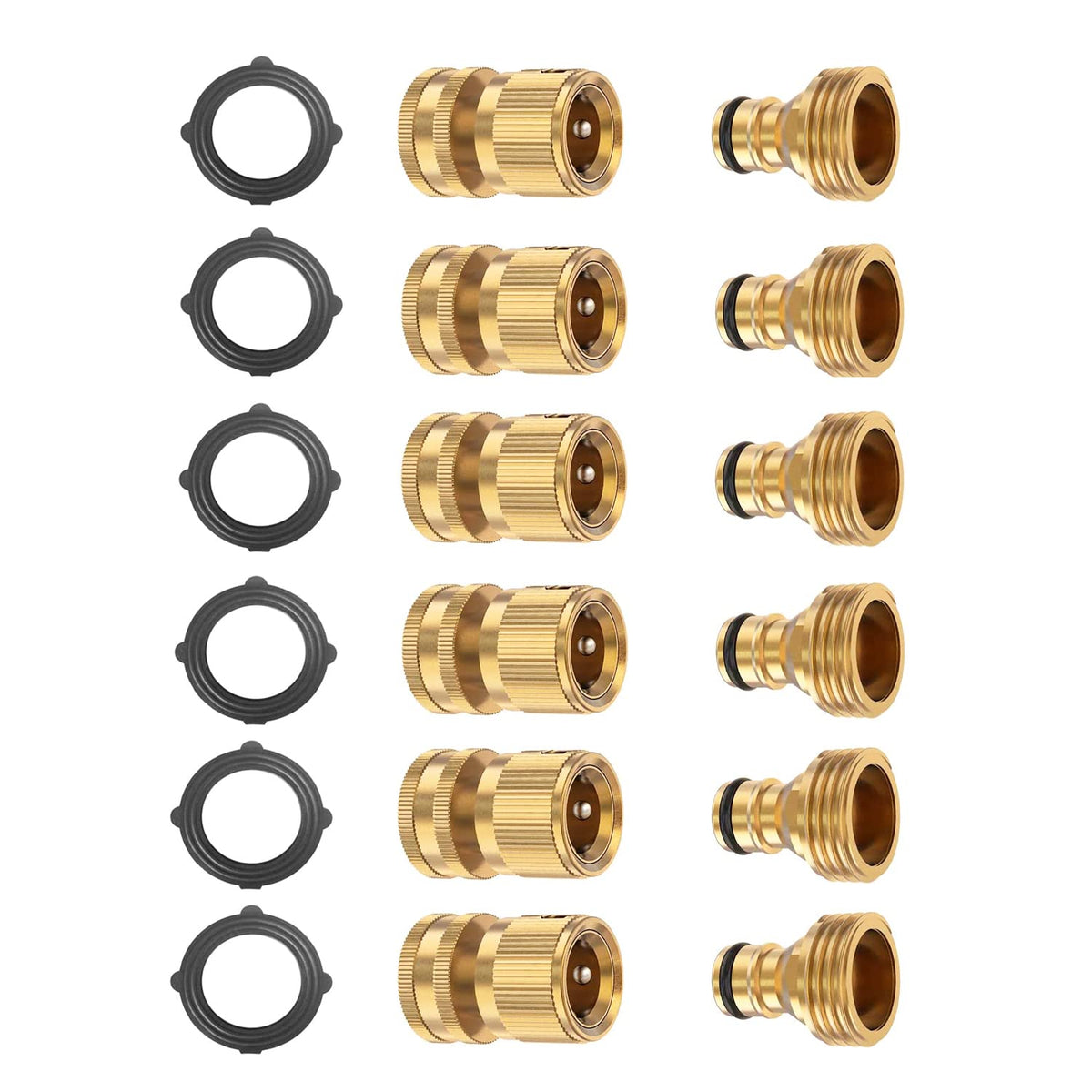 BoArt solid brass quick connectors show durable, rust resistant construction for outdoor hoses