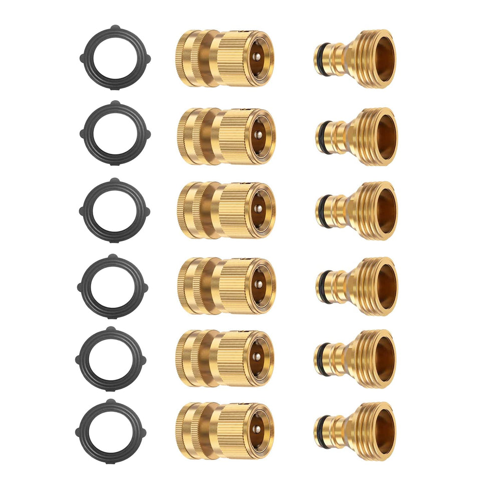 BoArt solid brass quick connectors show durable, rust resistant construction for outdoor hoses