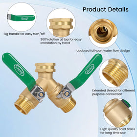 BoArt heavy-duty splitter with long handle eases flow adjustment during yard tasks