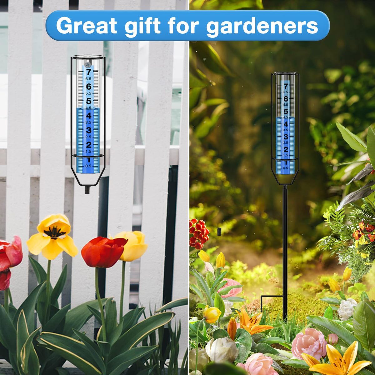 BoArt rain gauge rustproof steel holder withstands outdoor weather
