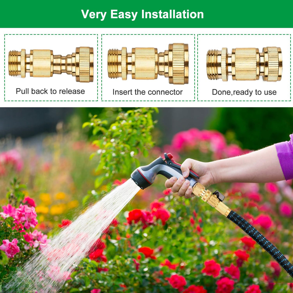 BoArt solid brass hose fittings resist rust for outdoor use
