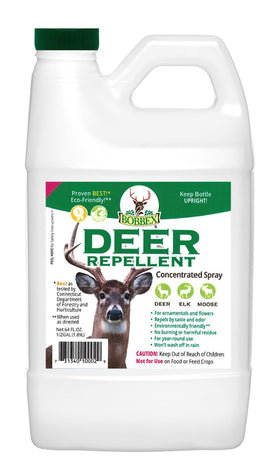 Bobbex concentrated deer repellent bottle ready for outdoor garden protection.