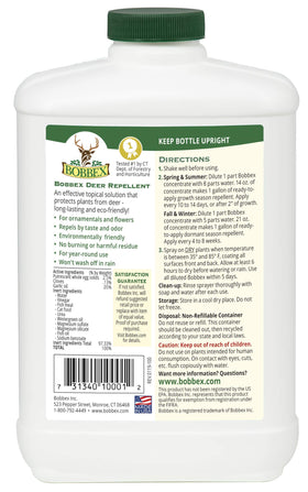 Bobbex spray on garden plants provides long-lasting deterrence.