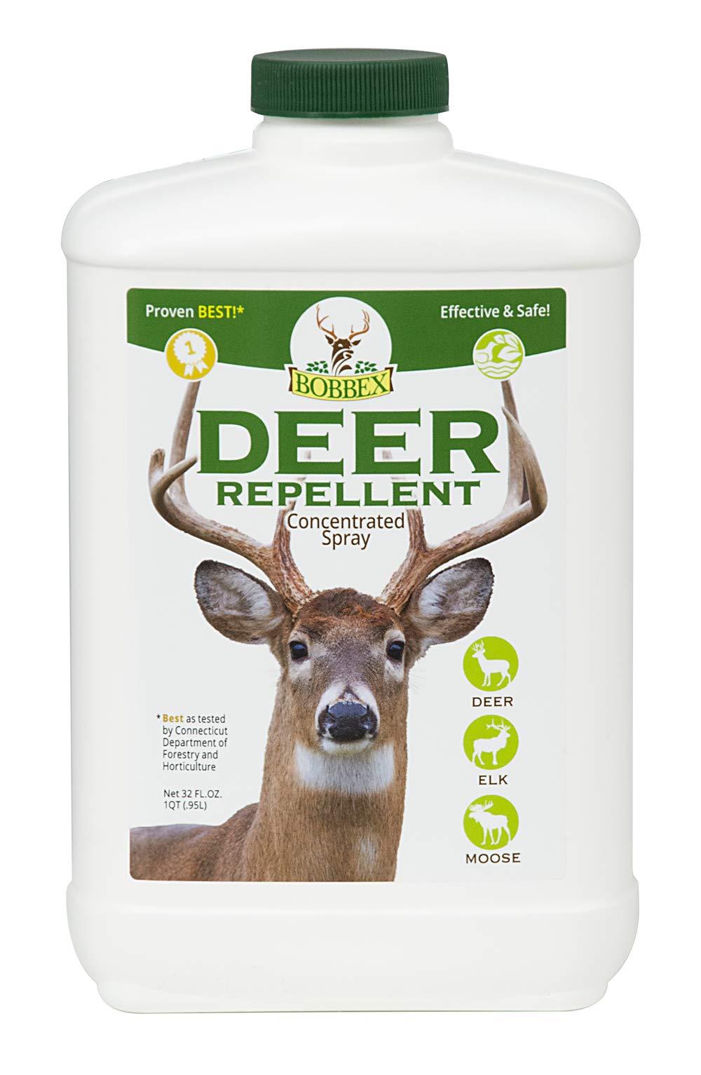 Bobbex concentrated deer repellent applied to leaves to deter deer.
