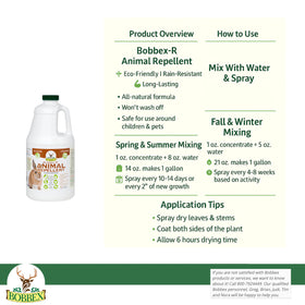 Bobbex-R being applied to garden plants to deter herbivores.