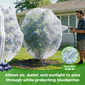 BobbleT adjustable drawstring secures the cover around plants for stability.