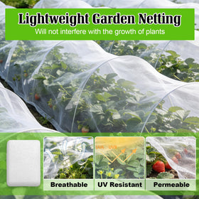 BobbleT netting secured on hoop frames for seasonal garden protection