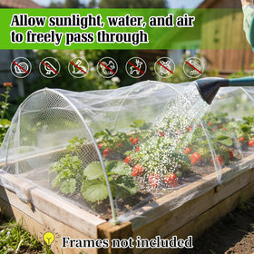 BobbleT netting wrapped around a potted plant for protected growth