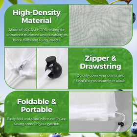 BobbleT large-plant cover protects mature bushes and taller crops in gardens.