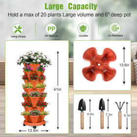 Bociks stackable planter multi-level garden tower enables easy urban gardening.