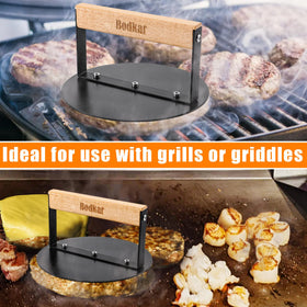 bodkar gift-worthy grill accessory for smash burgers and panini