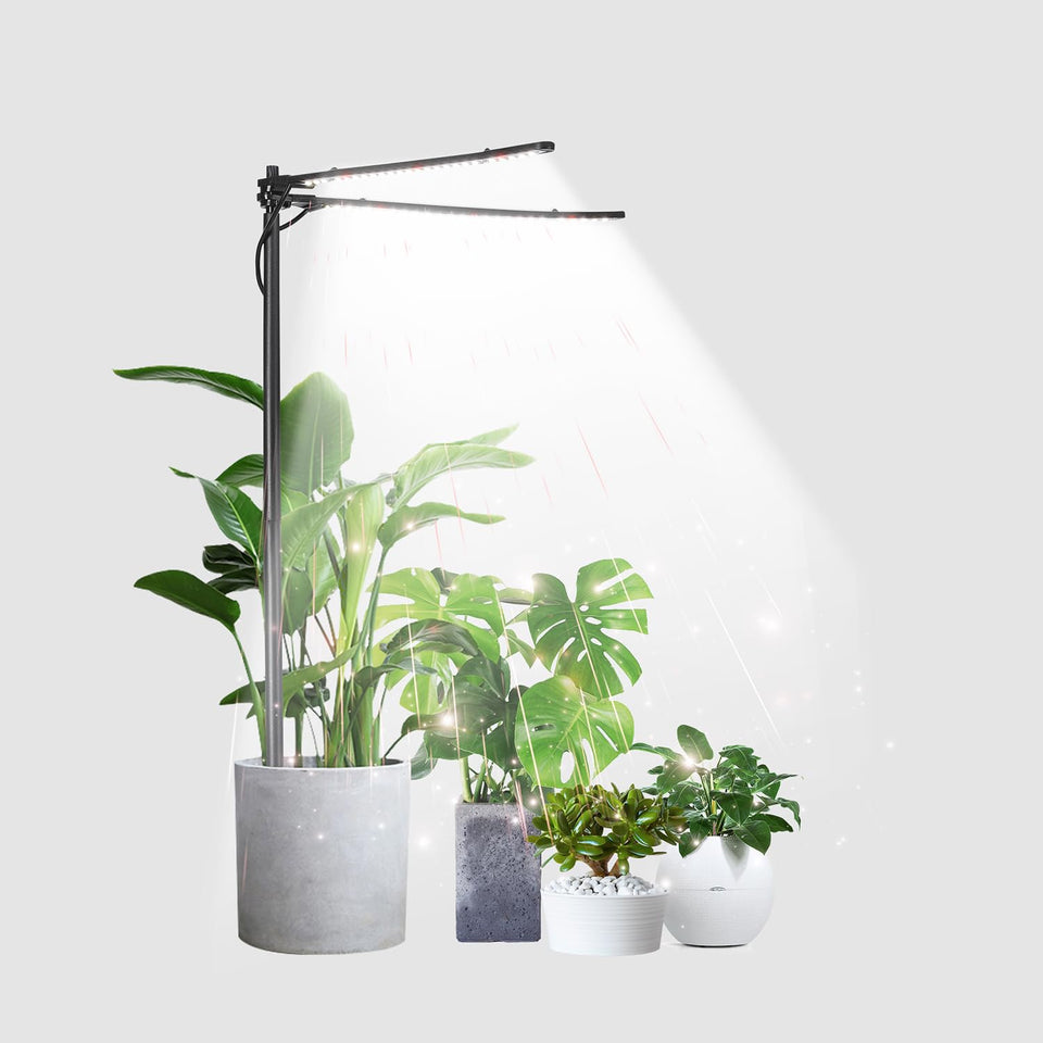 bodkar Plant Grow Light dual-head design expands indoor plant coverage.
