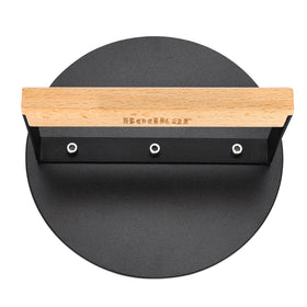 bodkar 6-inch smash burger press for even-thickness burgers on a skillet