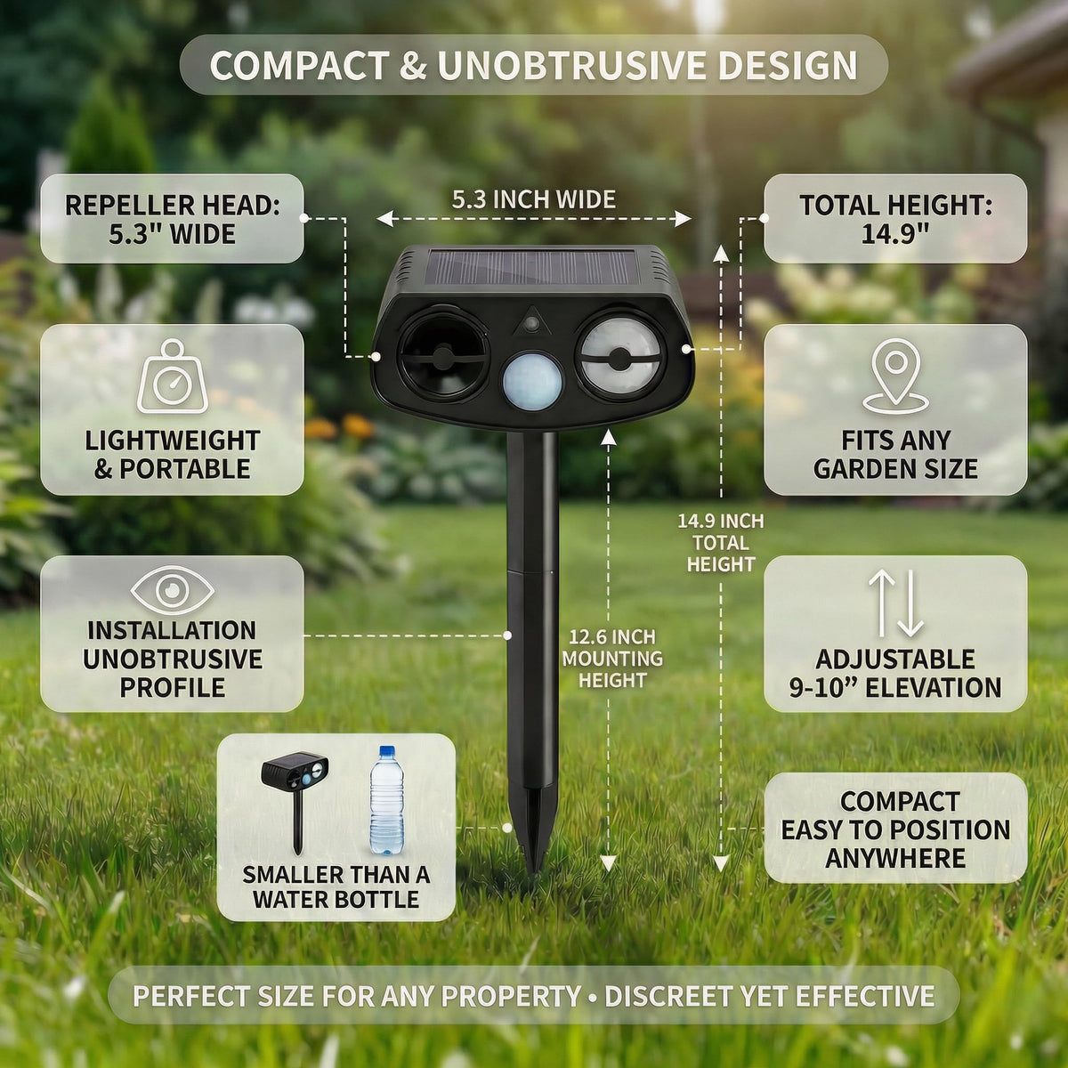 BOEEL deterrence with flashing light and ultrasonic alert for deterrence.