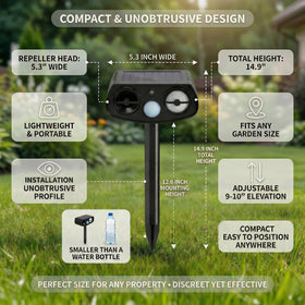 BOEEL deterrence with flashing light and ultrasonic alert for deterrence.