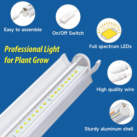 Bokeedo 16in grow light bars mounted on shelf for easy placement