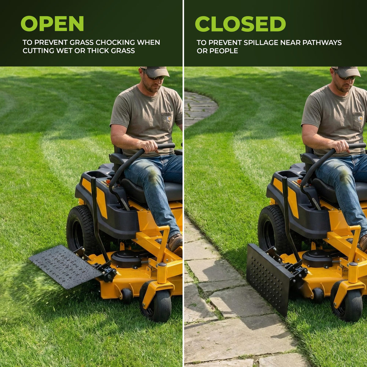 Boldworks close mode containing clippings at the turf edge.