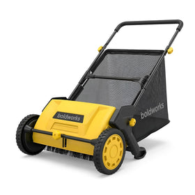 Boldworks Push Lawn Sweeper with a 21-inch path for efficient cleanup.