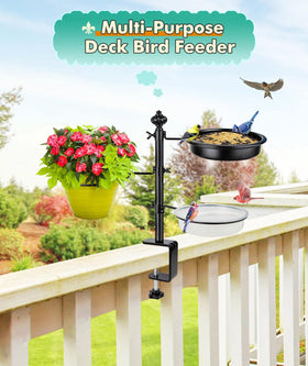Bolite bird feeder includes two metal seed trays for meals.