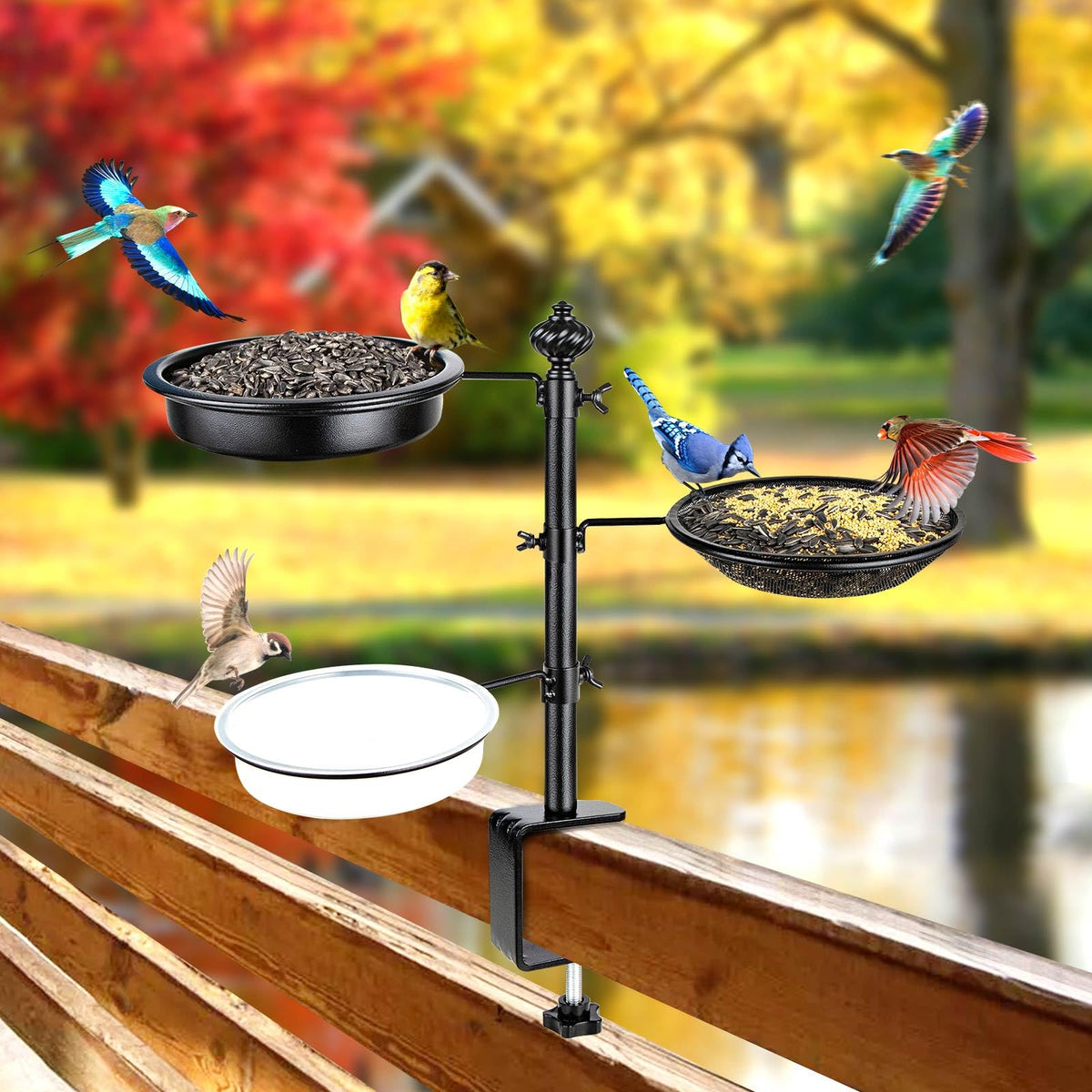 Bolite deck feeder offers easy install with clamp-on railing system.