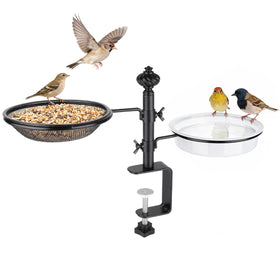 BOLITE deck bird feeder with metal tray, easy cleaning and durable construction