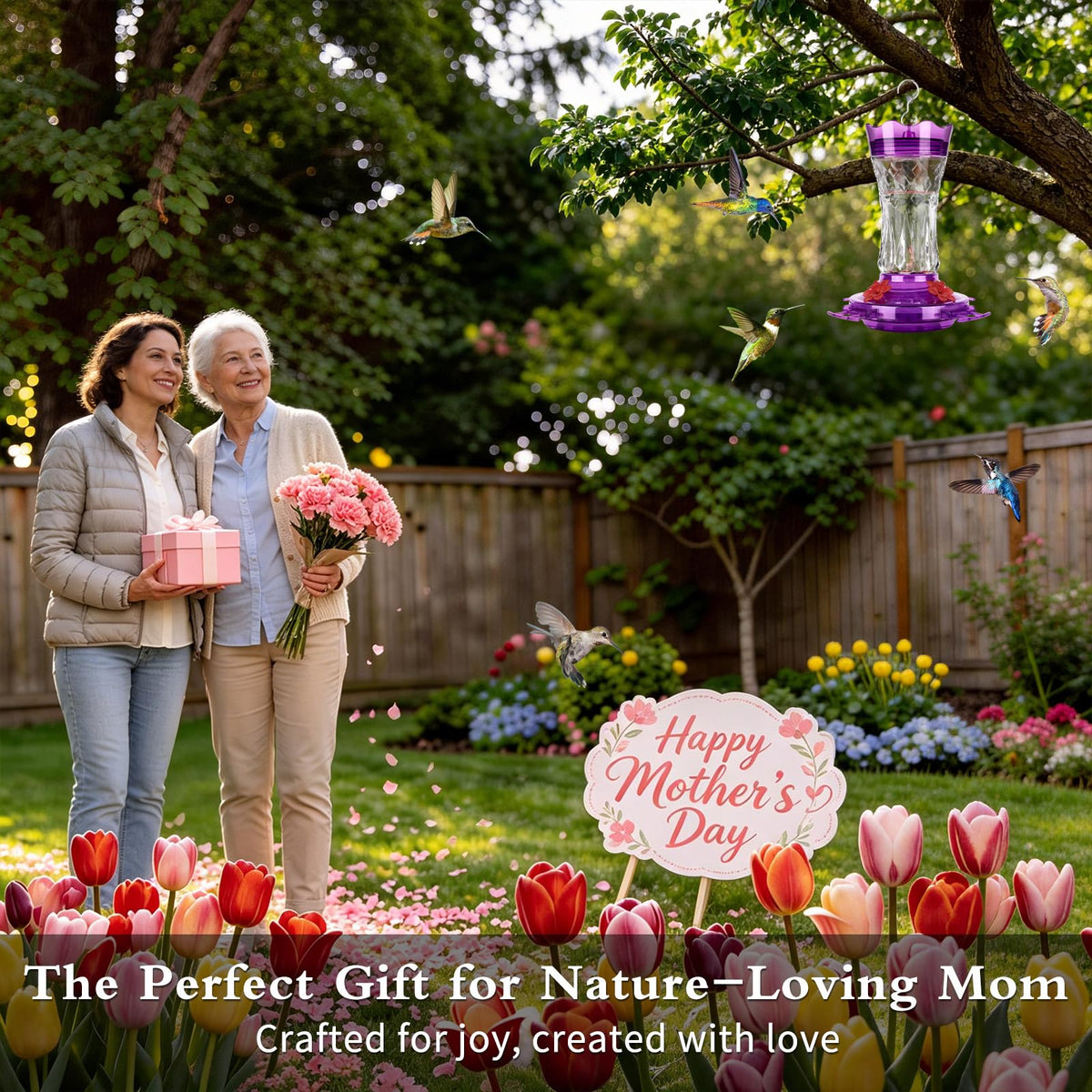 BOLITE feeder features four bee guard ports with perches for feeding.