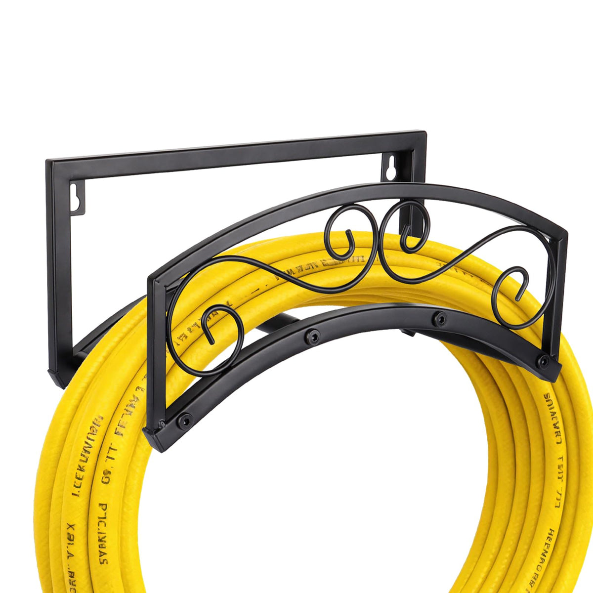 BOLITE hose holder wall mount front view shows sturdy metal construction for outdoor use