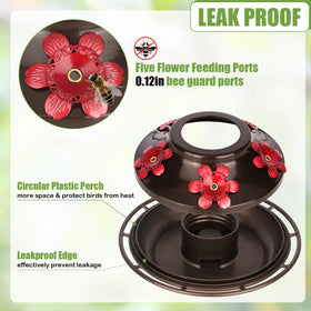 Generous 22oz capacity reduces refills and keeps nectar fresher between visits.