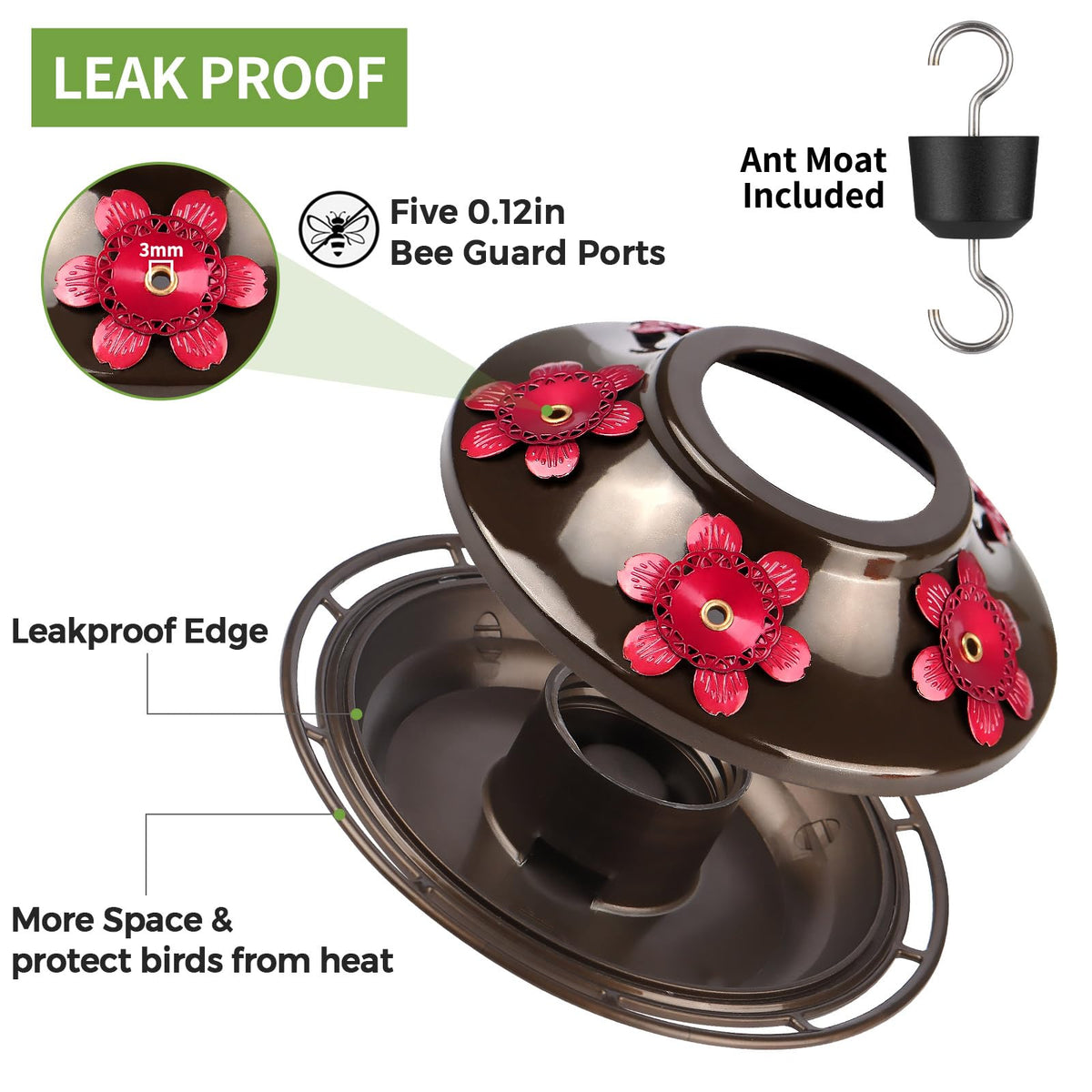 BOLITE feeder with 360-degree perch for all-around feeding.