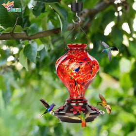 BOLITE Hummingbird Feeder with five bee-proof ports keeps nectar clean