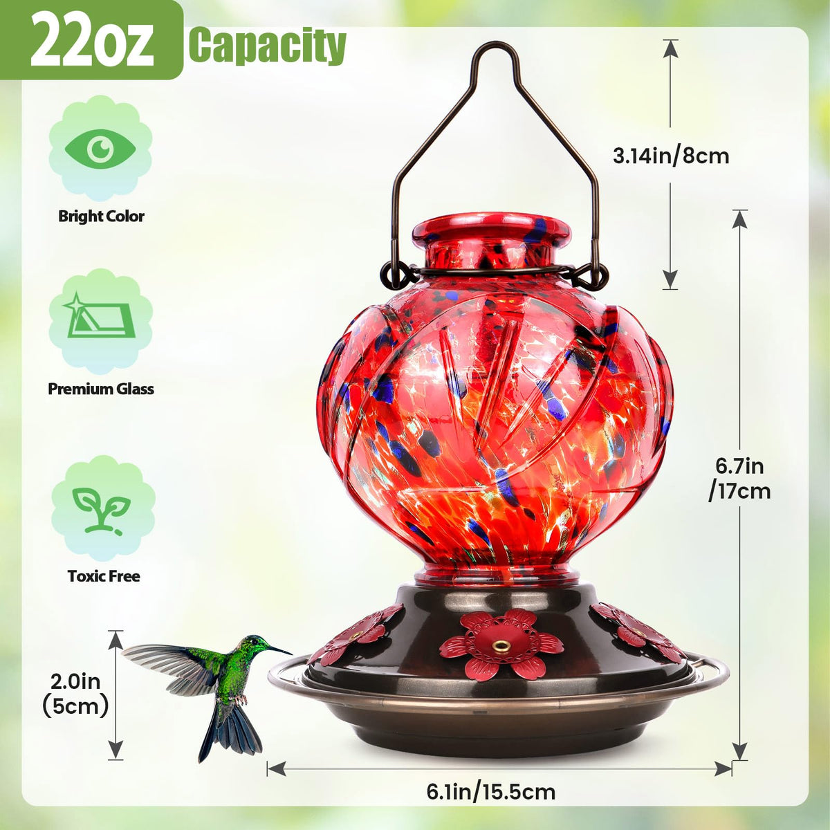 BOLITE garden-friendly feeder is easy to fill and clean, ideal for gifting.