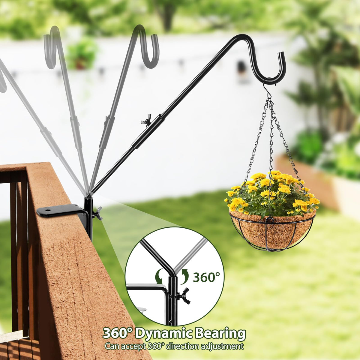 BOLITE hummingbird feeder hanger keeps feeder easily accessible outside