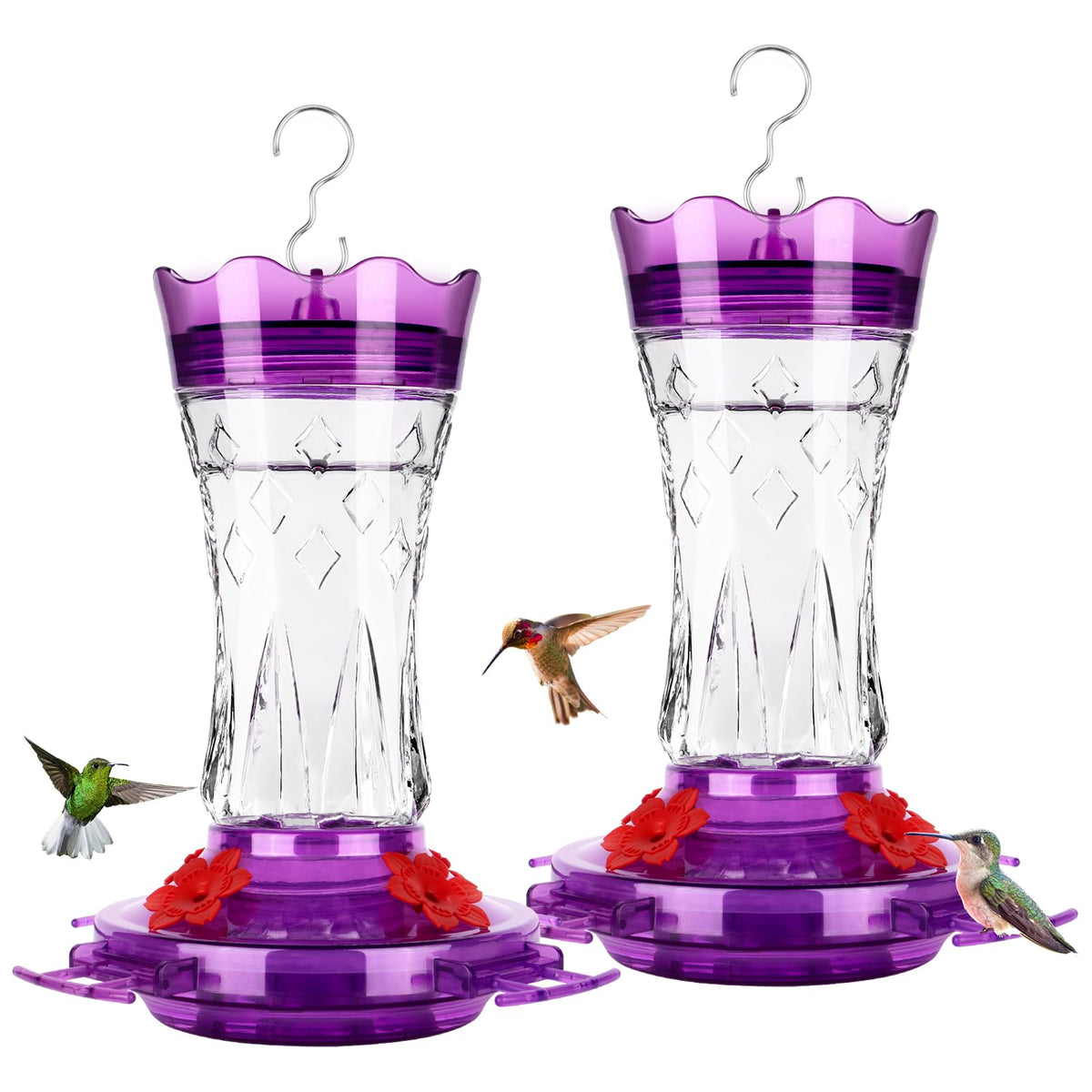 BOLITE hummingbird feeder with star decor attracts birds in the garden