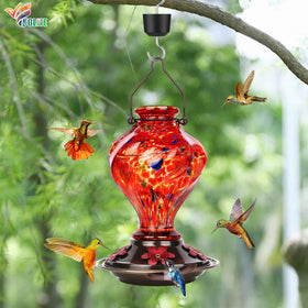 BOLITE Hummingbird Feeder has tinted glass for easy nectar monitoring