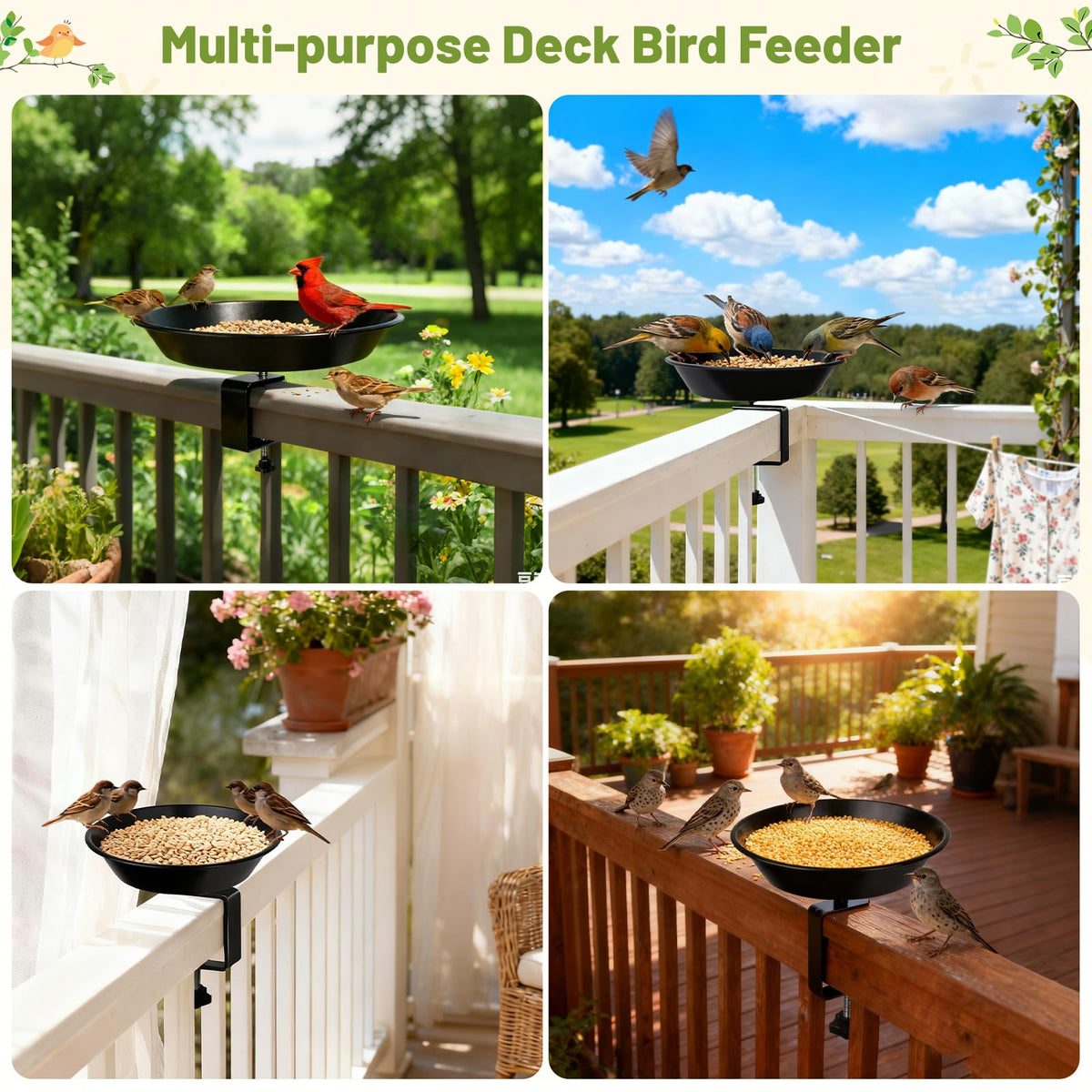 BOLITE rust-proof balcony feeder designed for long-lasting outdoor use.