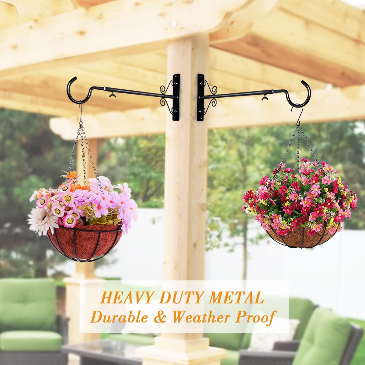 Weatherproof black finish on the BOLITE hanger resists rust in all seasons.