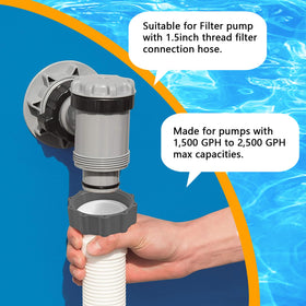 Above-ground pool setup using Boltigen hose set.