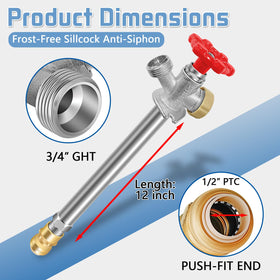 Boltigen half-inch inlet compatibility for PEX, CPVC, and copper.