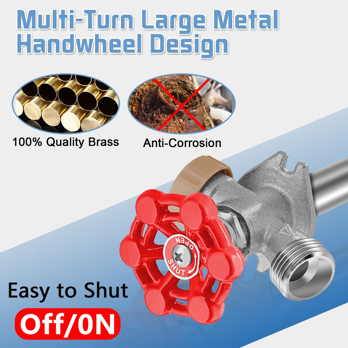 Boltigen lead-free brass frost-proof spigot resists corrosion.